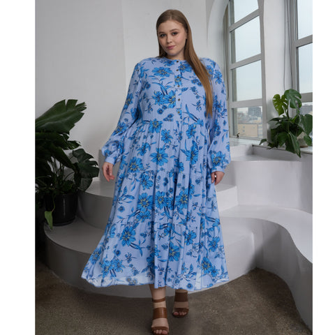 Plus Giselle 2.0 Dress Royal Floral