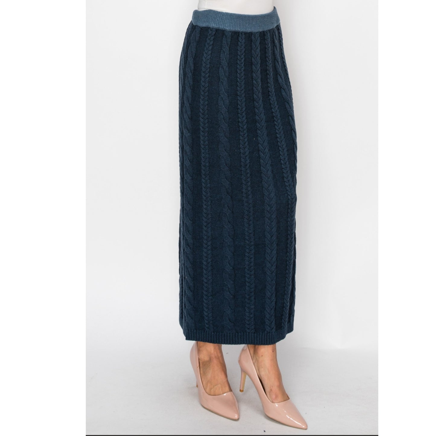 Blue Cozy Cable Skirt
