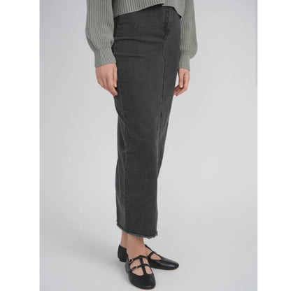 Black Denim Maxi Skirt