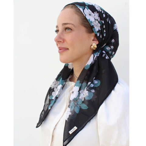 Black Cream Floral Headscarf SB (More Styles)