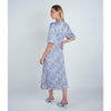 Blue Confetti Floral Pleated Dress - The Mimi Boutique