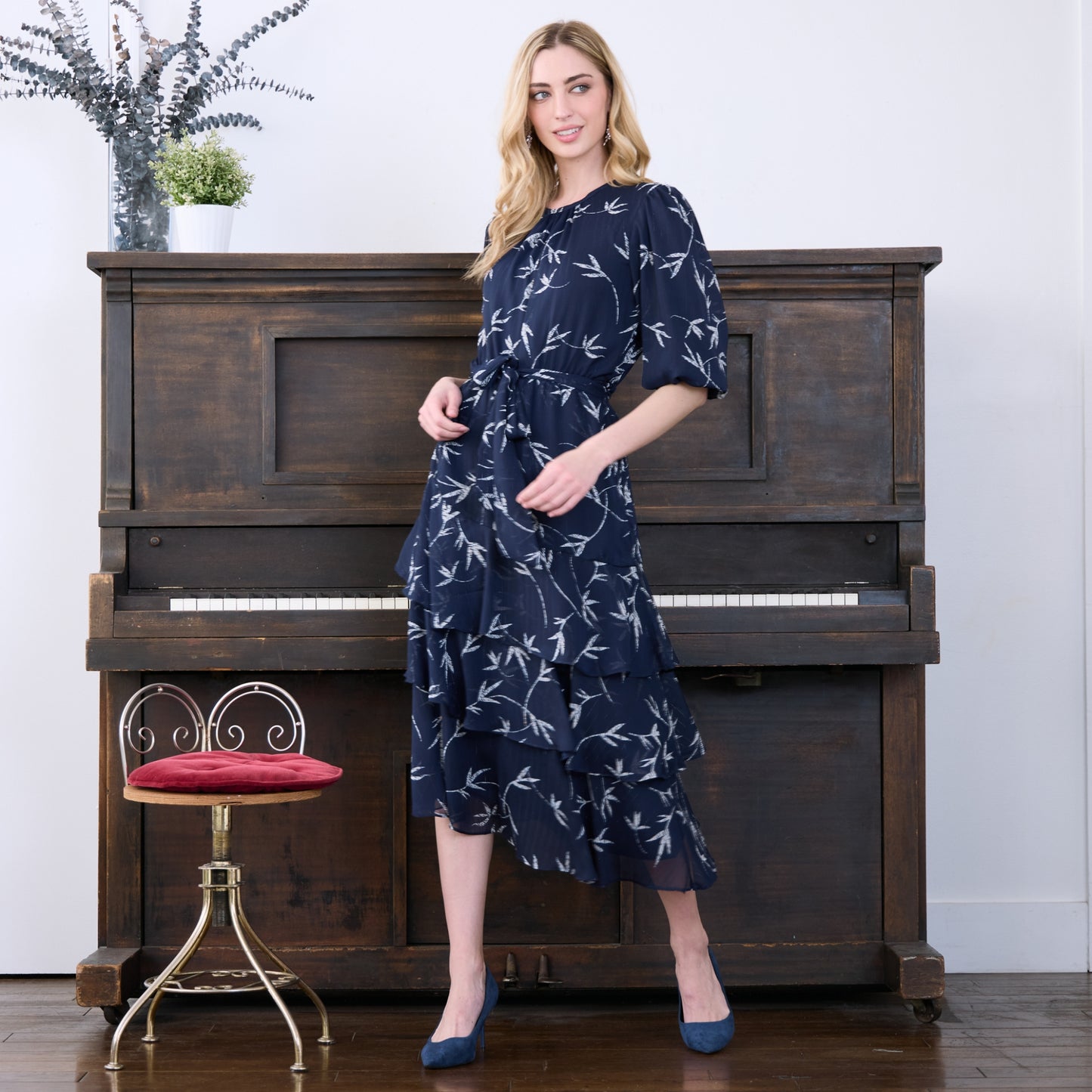 Raquel Layered Dress Navy