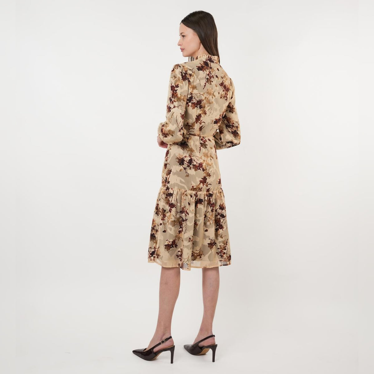 Lillian Light Burnout Brown Dress