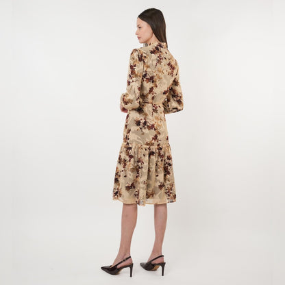 Lillian Light Burnout Brown Dress