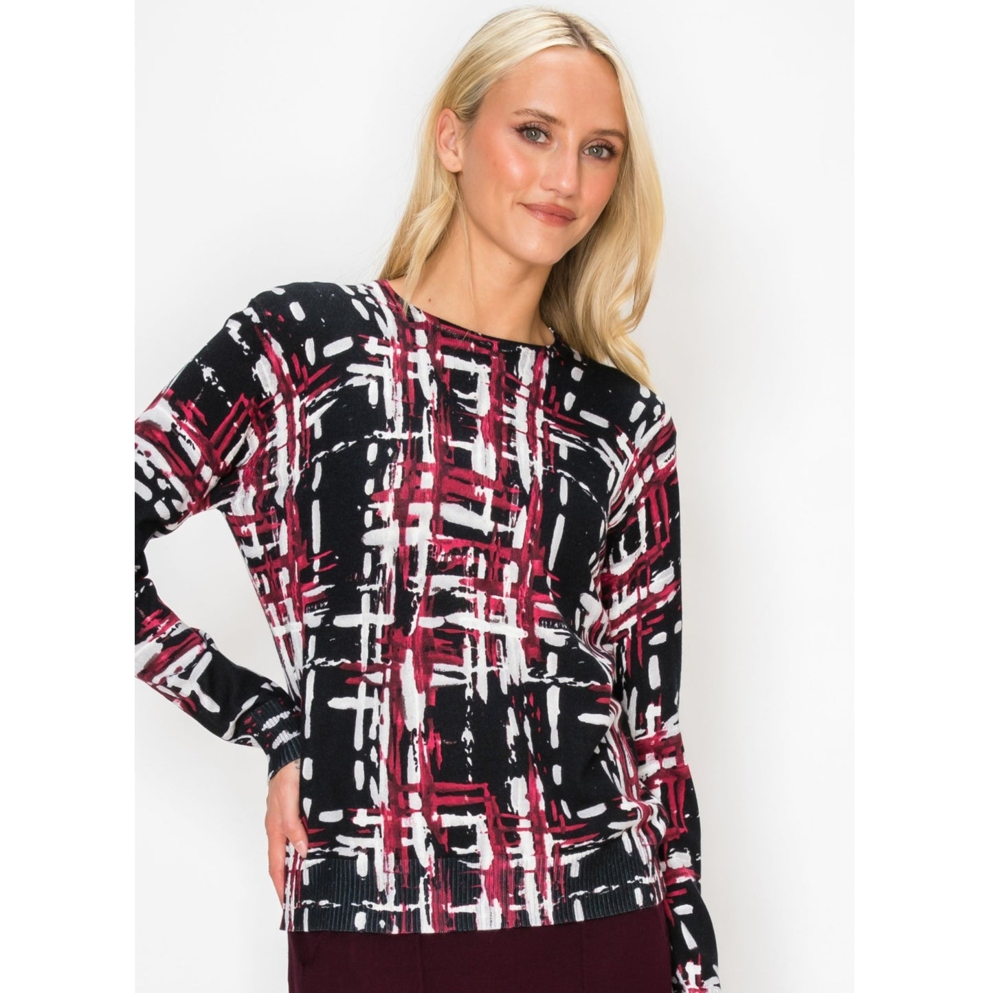 Burgundy Weave Yal Sweater