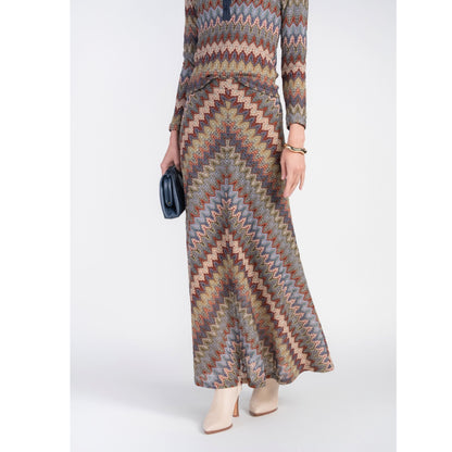 Crochet Maxi Skirt Chevron Autumn Mix Adina LV