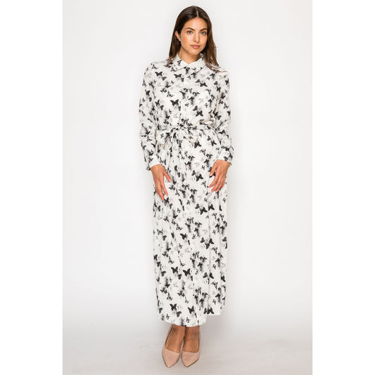 Butterfly Black & White Dress