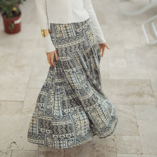 Lagos Tiered Maxi Skirt Adina LV - The Mimi Boutique