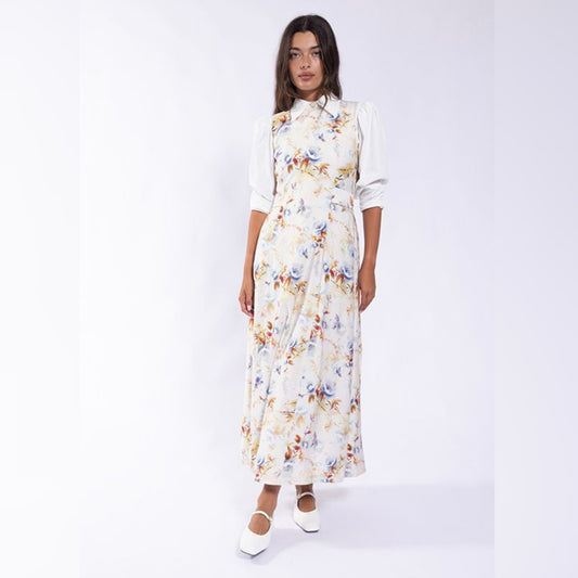 Floral Button Back Jumper Dress
