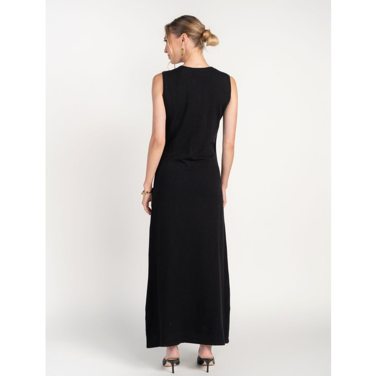 Black Sleeveless Jersey Dress Adina LV