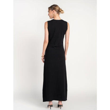 Black Sleeveless Jersey Dress Adina LV