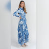 Mesh Europa Dress Morning Mist Blue Floral