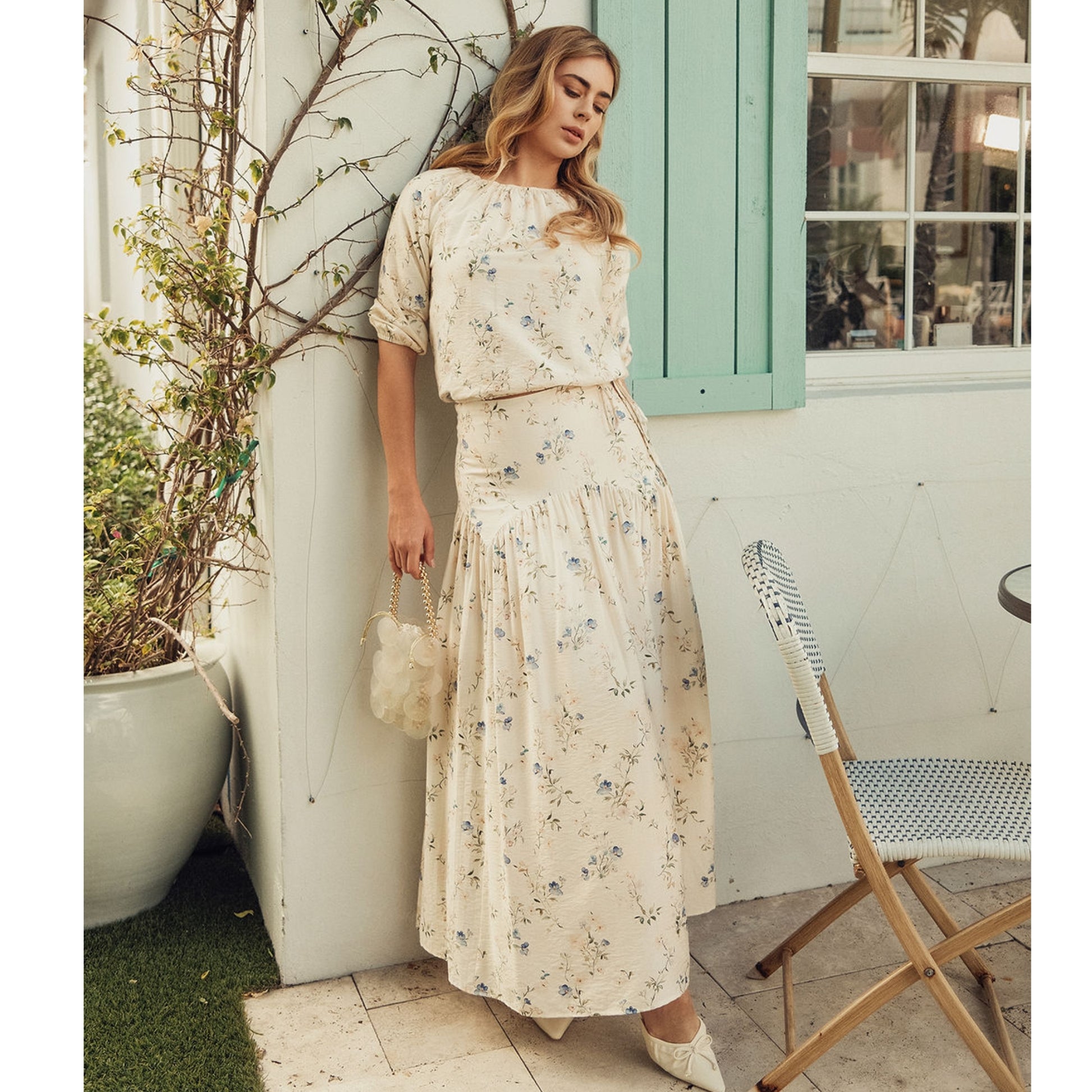 Belle Skirt Yellow Garden Adina LV - The Mimi Boutique
