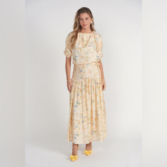 Belle Skirt Yellow Garden Adina LV - The Mimi Boutique