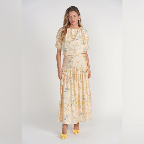 Belle Skirt Yellow Garden Adina LV - The Mimi Boutique