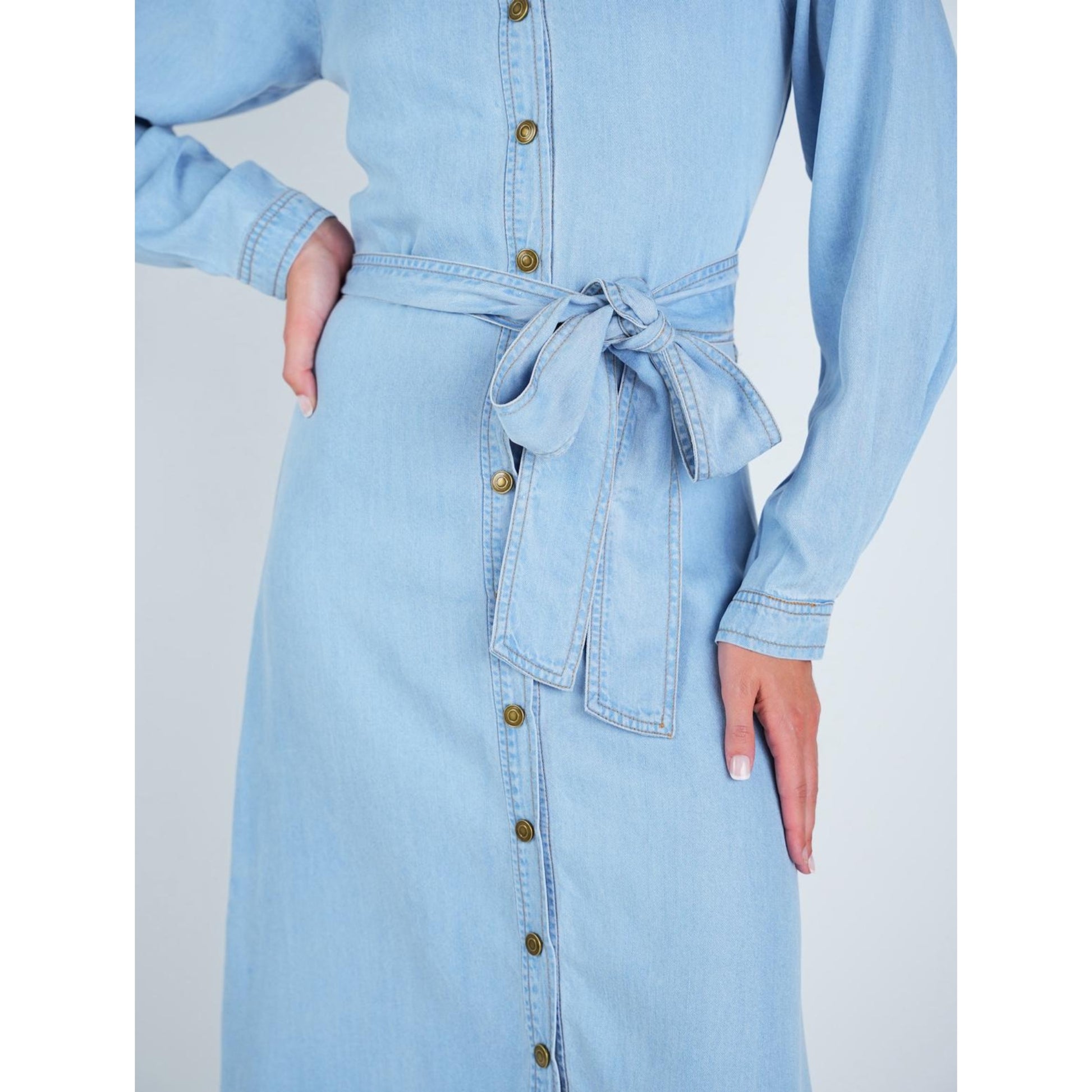 Blue Denim Abgin Shirt Dress - The Mimi Boutique
