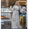 Scalop Detail Organza Ivory Maxi Dress