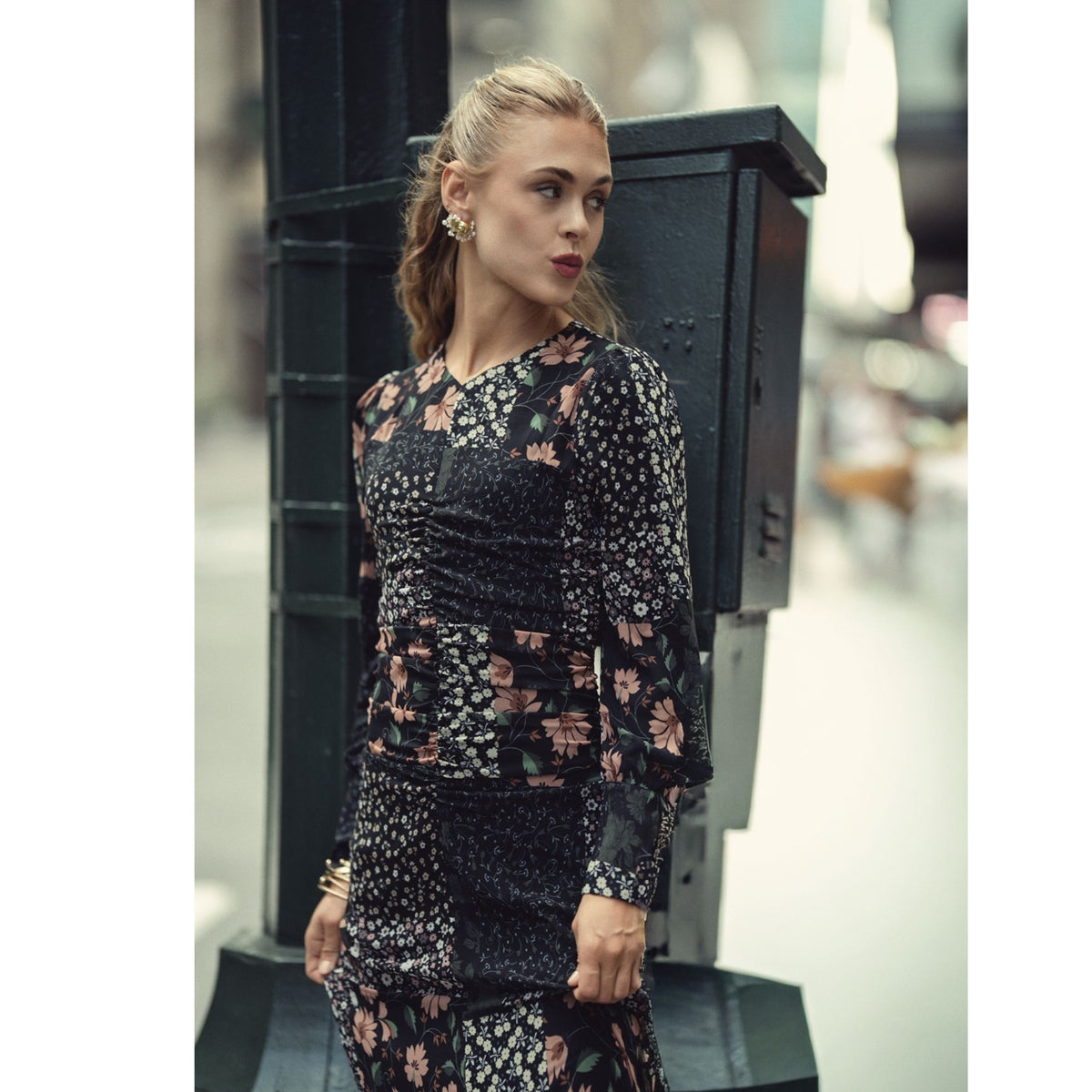 Michalie Midi Dress Patchwork Adina LV