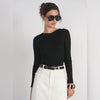 Black L/S V-Neck Tee Adina LV - The Mimi Boutique