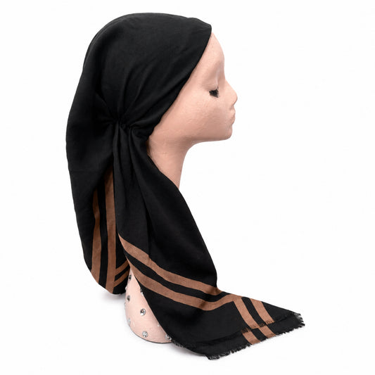 Border Line Pre-Tied Scarf Atifa