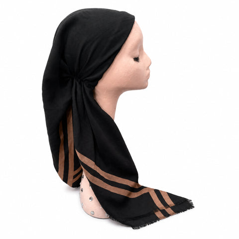 Border Line Pre-Tied Scarf Atifa