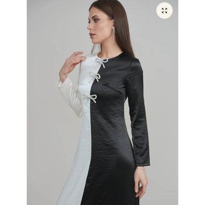 Noir Blanc Duality Black & White Dress