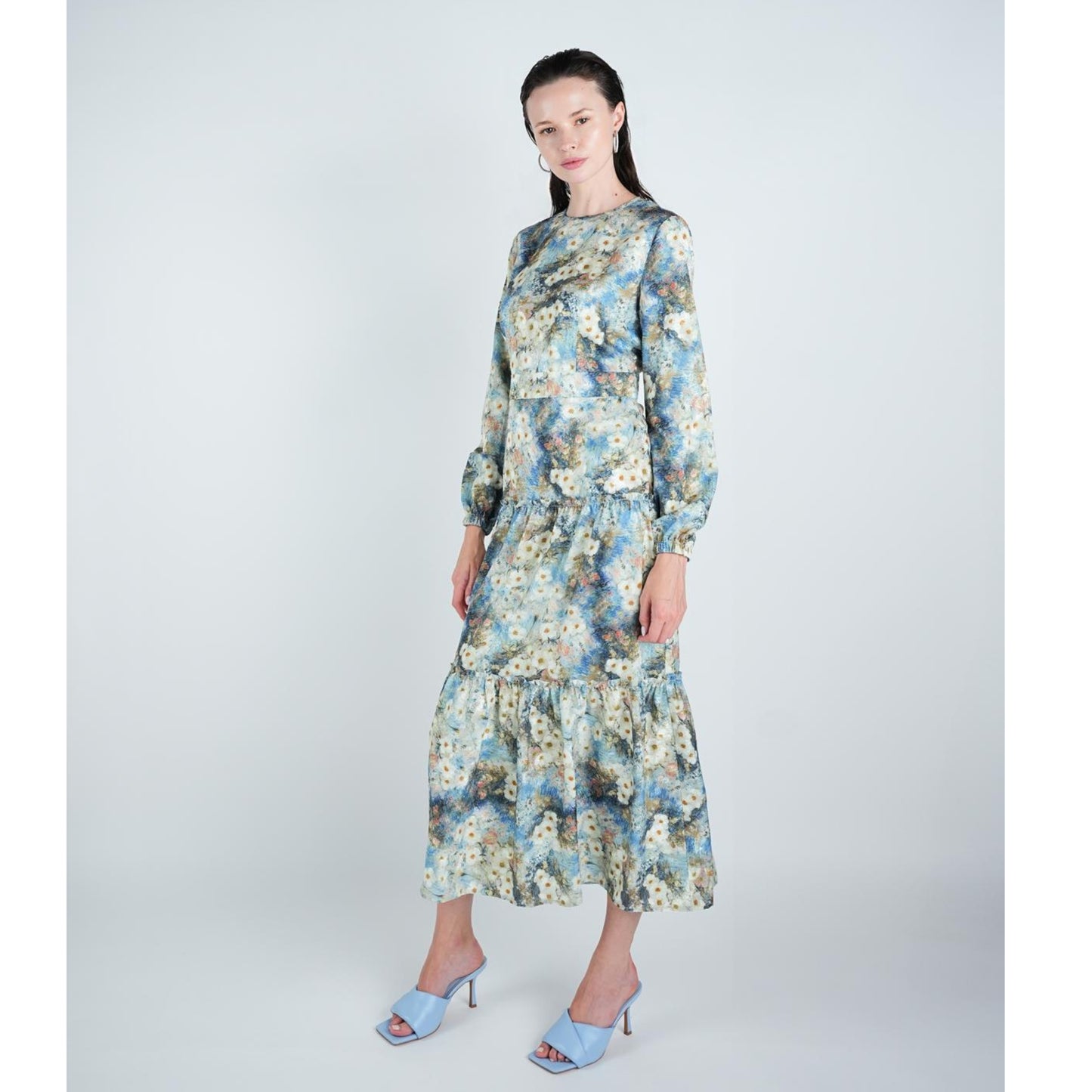 Blue Watercolor Dress - The Mimi Boutique