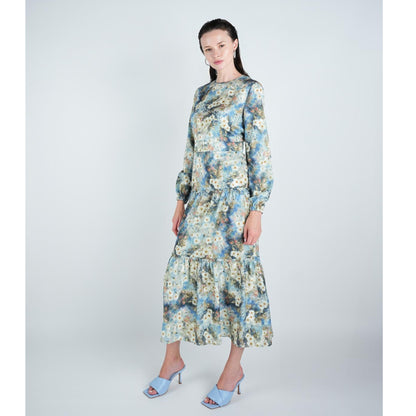 Blue Watercolor Dress - The Mimi Boutique