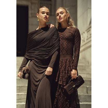 Cape Evening Gown Chocolate Adina LV