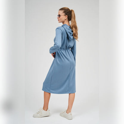 Midi Length Hoodie Dress Cloud DF - The Mimi Boutique