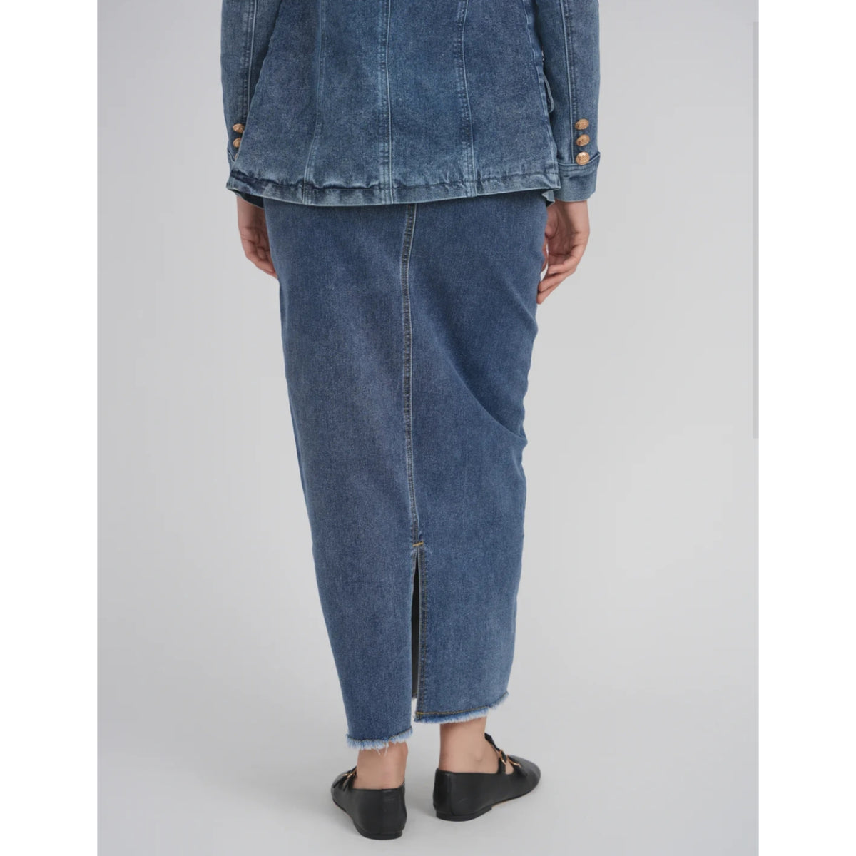 Blue Denim Maxi Skirt - The Mimi Boutique