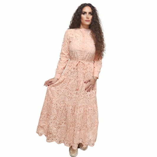 Pinky Peach Eyelet Dress Lilac Teen