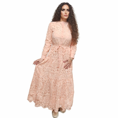 Pinky Peach Eyelet Dress Lilac Teen