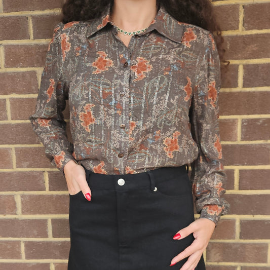 Nora Olive Lurex Blouse