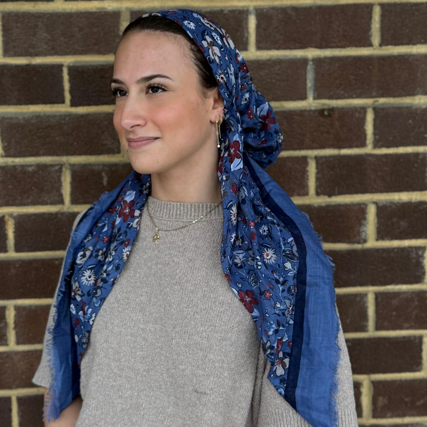 Fall Floral Pre-Tied Scarf Atifa