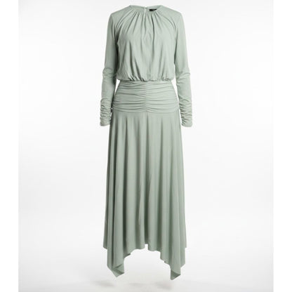 Ruched Waist Sage Dress Nina - The Mimi Boutique