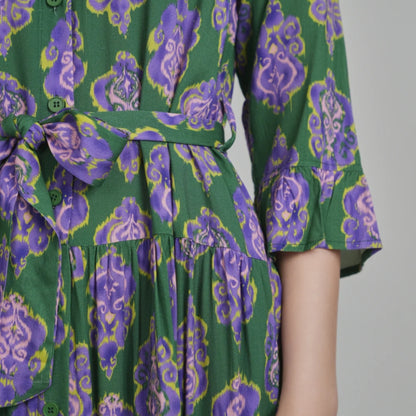 Talia Dress Emerlad Bloom