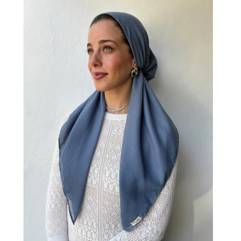 Cotton Slate Classic Pre-tied SB Headscarf