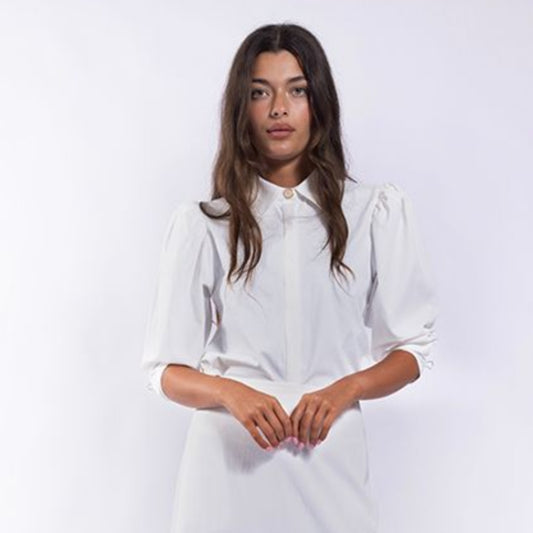Puff Sleeve Cropped Blouse