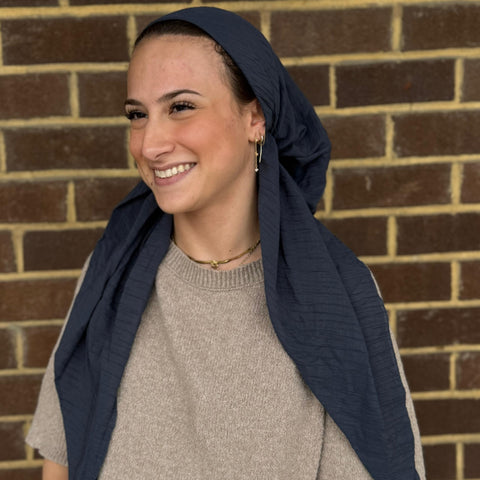 Textured Slate Pre-Tied Scarf Atifa