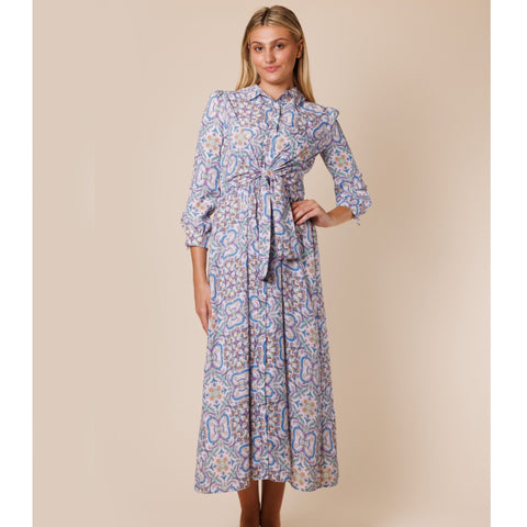 Purple Paisley Button Down Dress