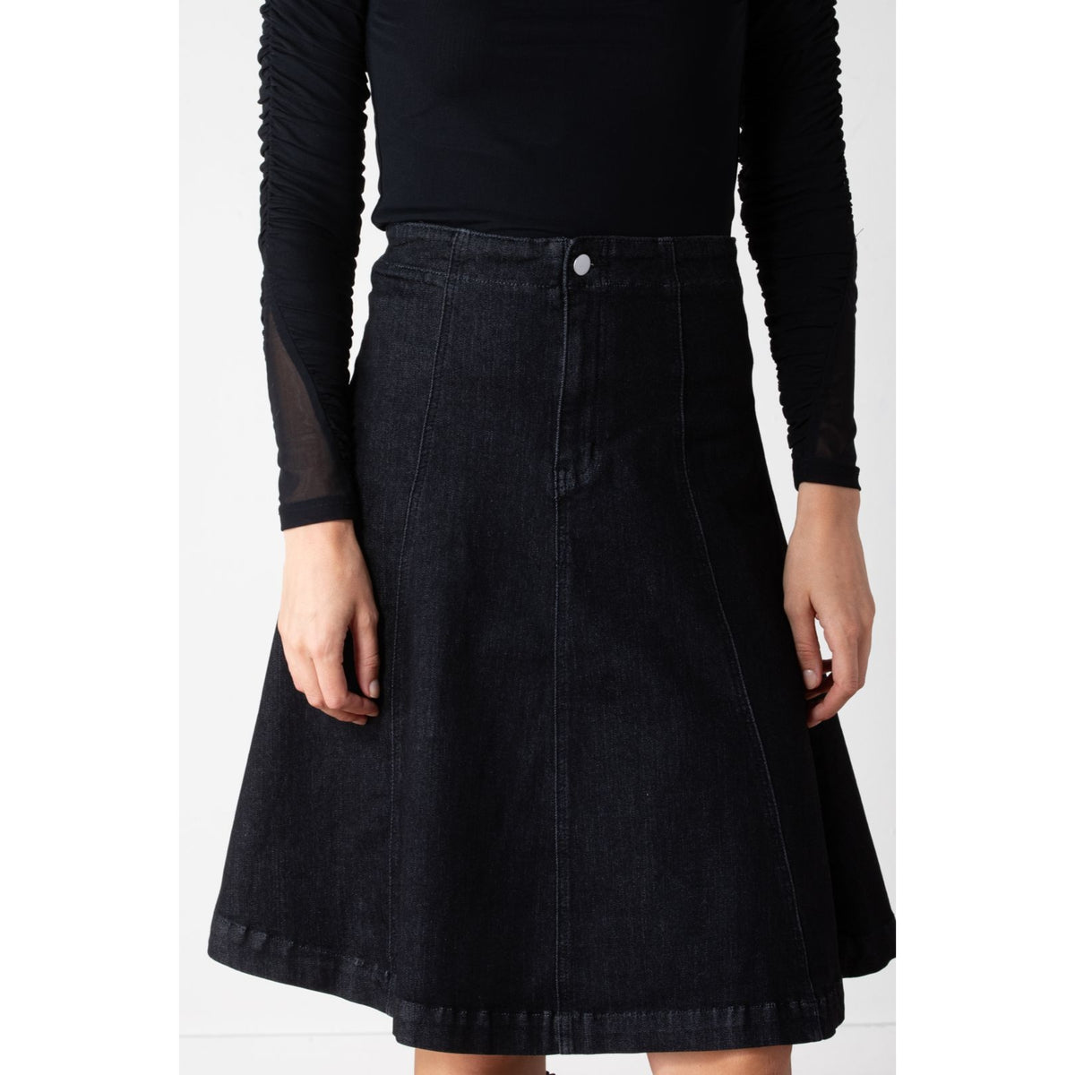 Black Denim Skirt Lunella