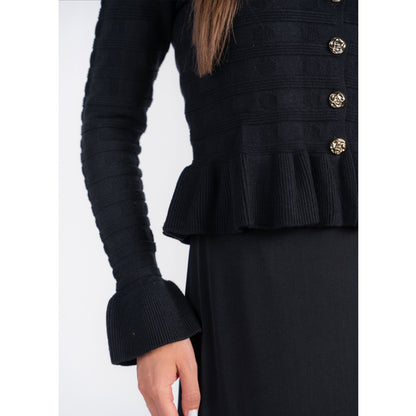 Peplum Cardi Black
