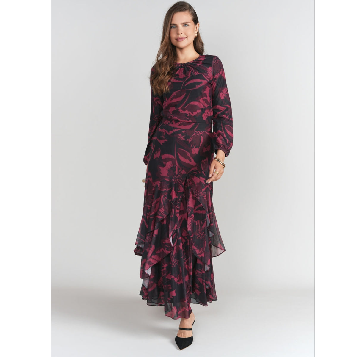 Debbie Top Fuschia Flower Art Adina Lv