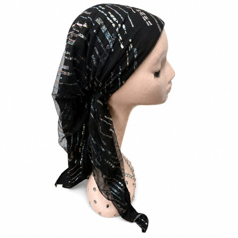 Mesh Lines Pre-Tied Scarf Atifa