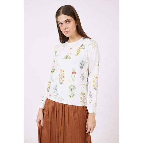 Gitty Printed Cream Sweater