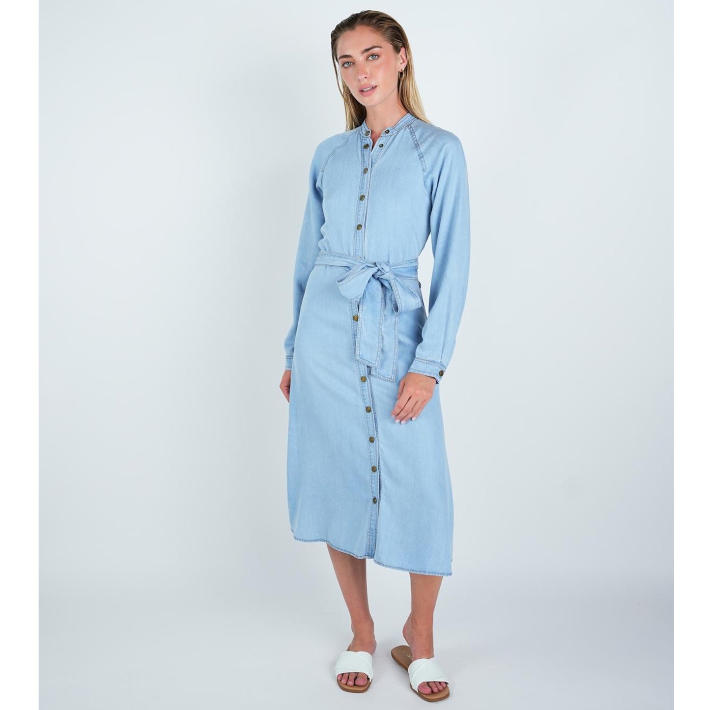 Blue Denim Abgin Shirt Dress - The Mimi Boutique