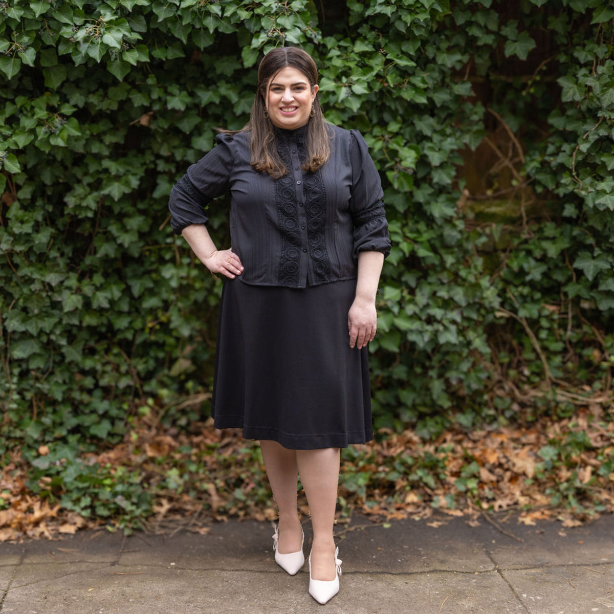 Poise Black Ponti Skirt