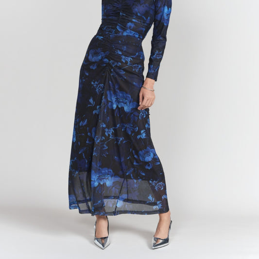 Ruched Front Skirt Midnight Bloom Adina LV