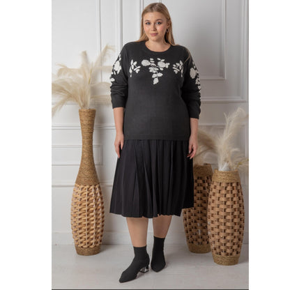 Elara Sweater Black/Ivory Floral